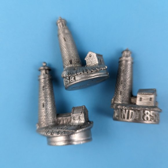 3 Miniature Pewter Handcrafted Canadian Lighthouses Signed by Artist - Picture 4 of 9